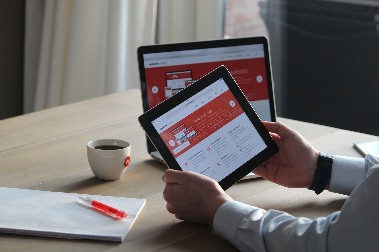 Technical SEO checklist on tablet analytics