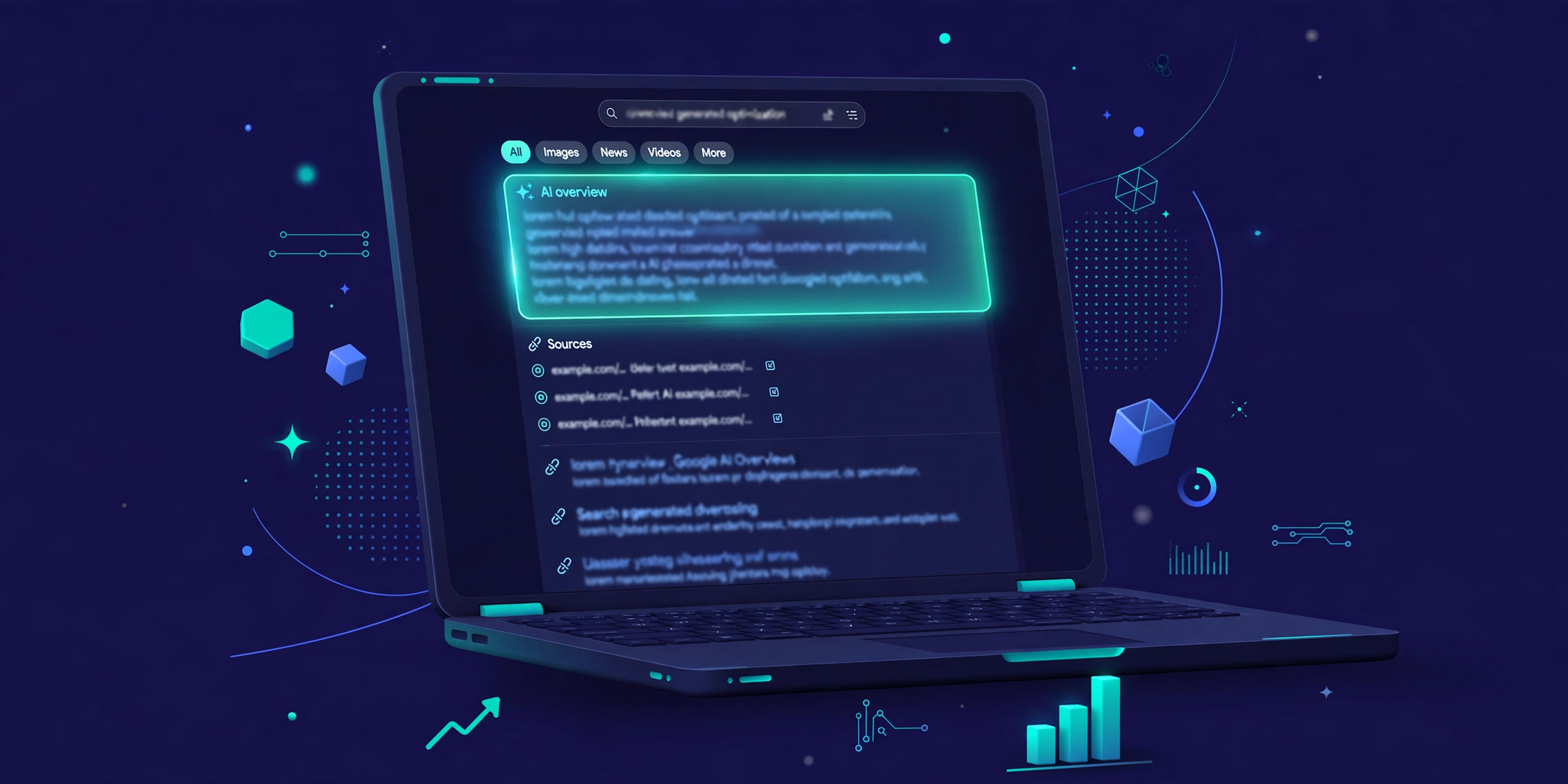 Google AI Overviews answer box with cited sources