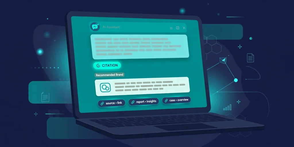 AI chatbot citing a recommended brand in its answer